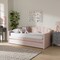 Baxton Studio Lennon Modern and Contemporary Pink Velvet Fabric Twin Size Daybed with Trundle 186-11472-Zoro - alternate 3